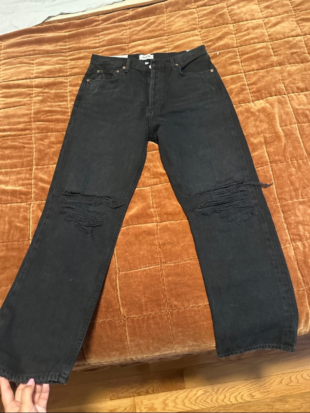 Agolde Black 90s pinch waist jeans